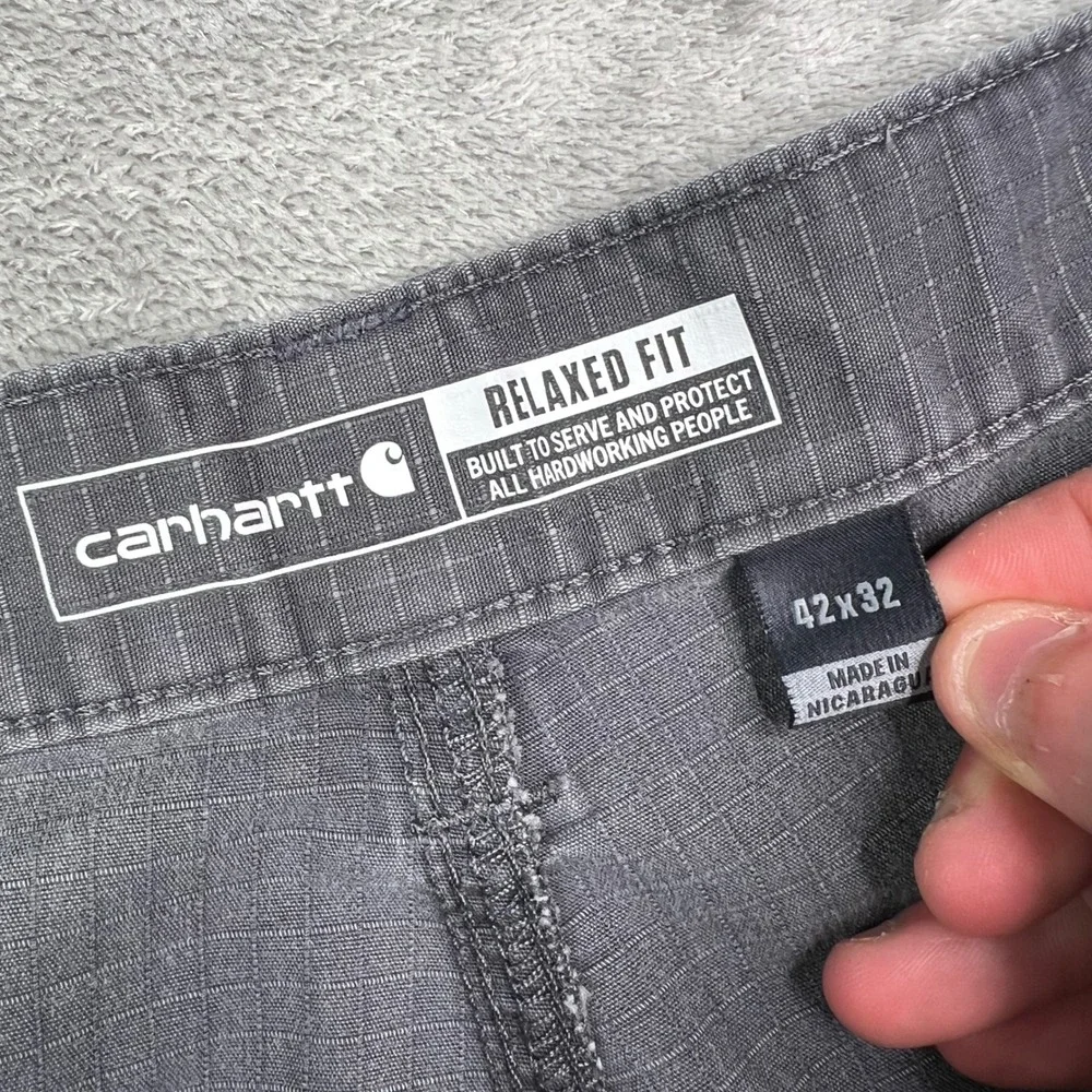 Carhartt Force Relaxed Fit Cargo Pants Mens 42x32 Fit 40x32 Grey Ripstop Utility